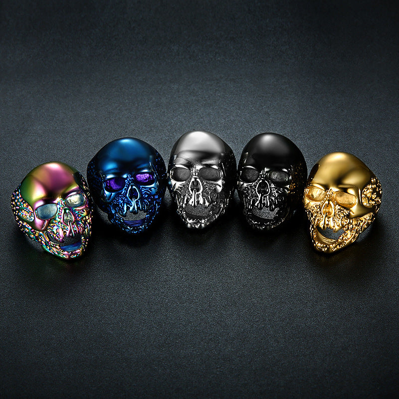 Infubionly Vintage Zombie Skull Skull Steel Ring