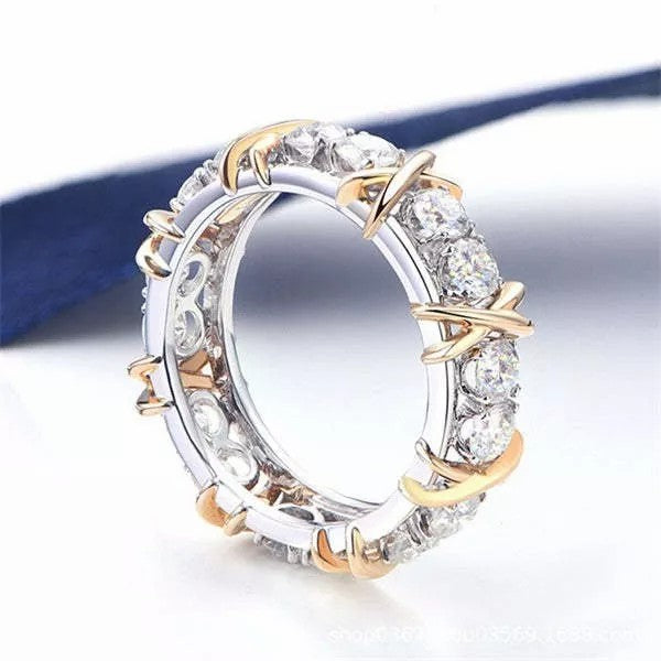 Infinionly 925 Sterling Silver Cross Full Cubic Zirconia Ring