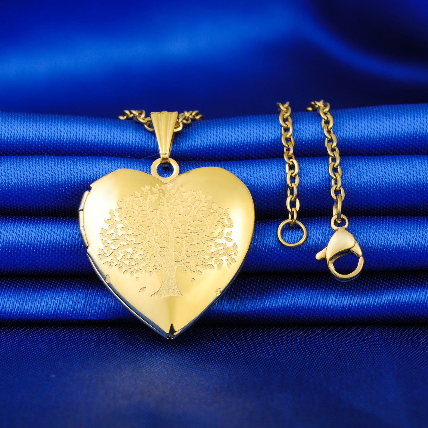 Infinionly Tree Heart Photo Locket Necklace