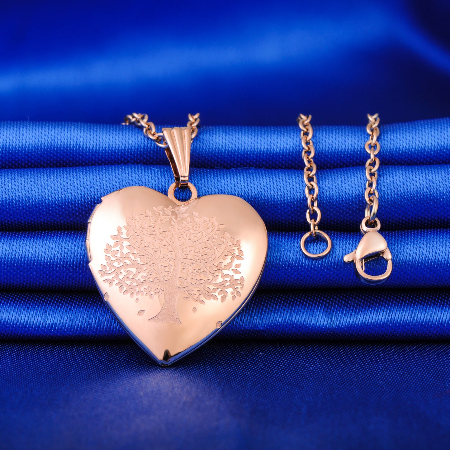 Infinionly Tree Heart Photo Locket Necklace
