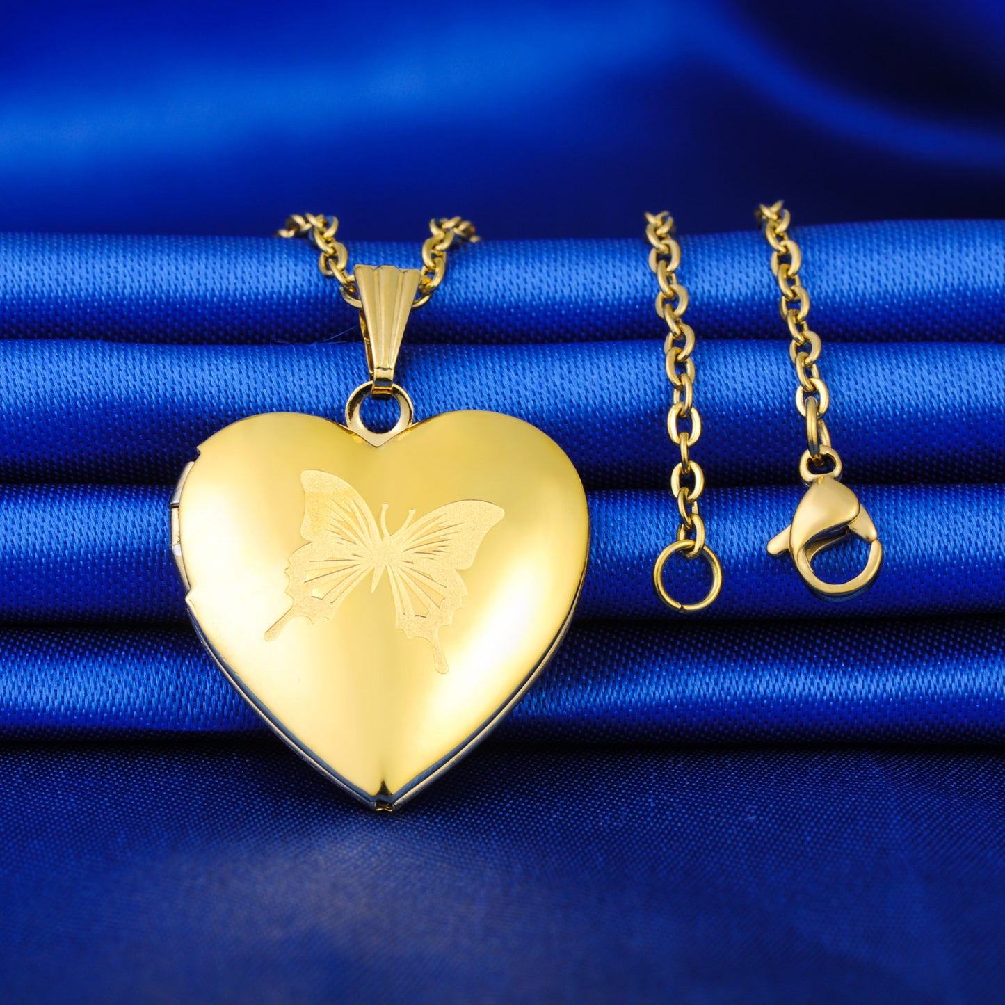 Infinionly Butterfly Heart Photo Locket Necklace