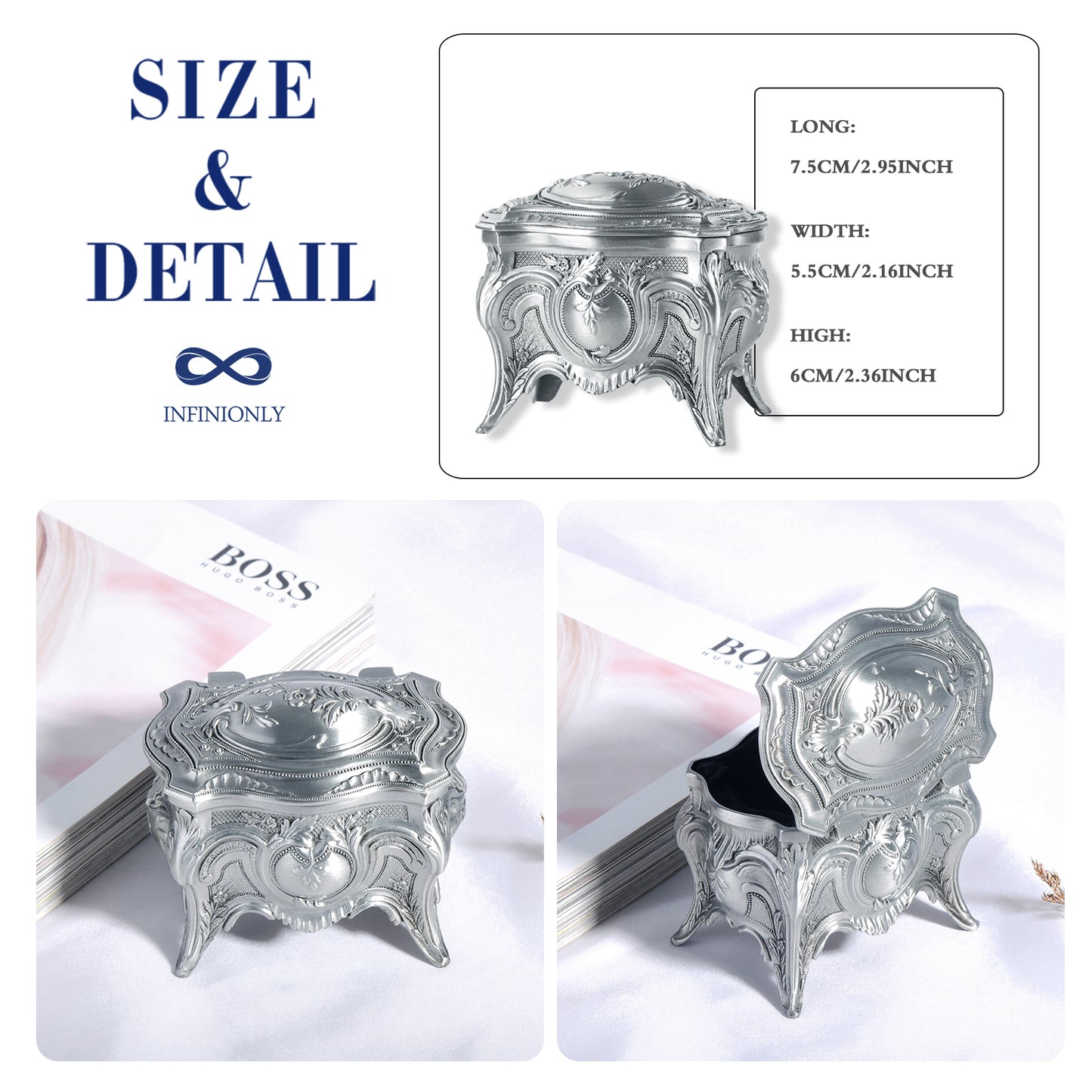 Infinionly European Rose Princess Jewelry Box