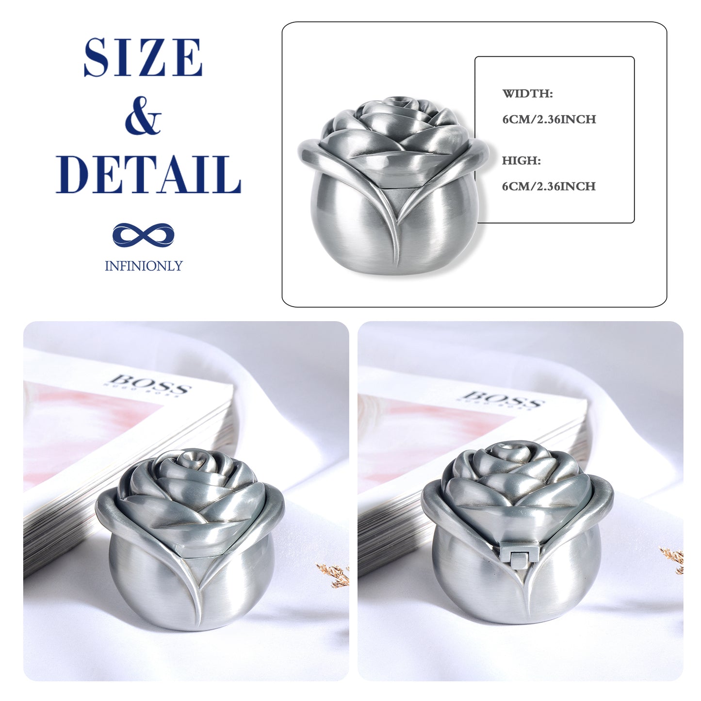 Infinionly Classic Romantic Rose Jewelry Box