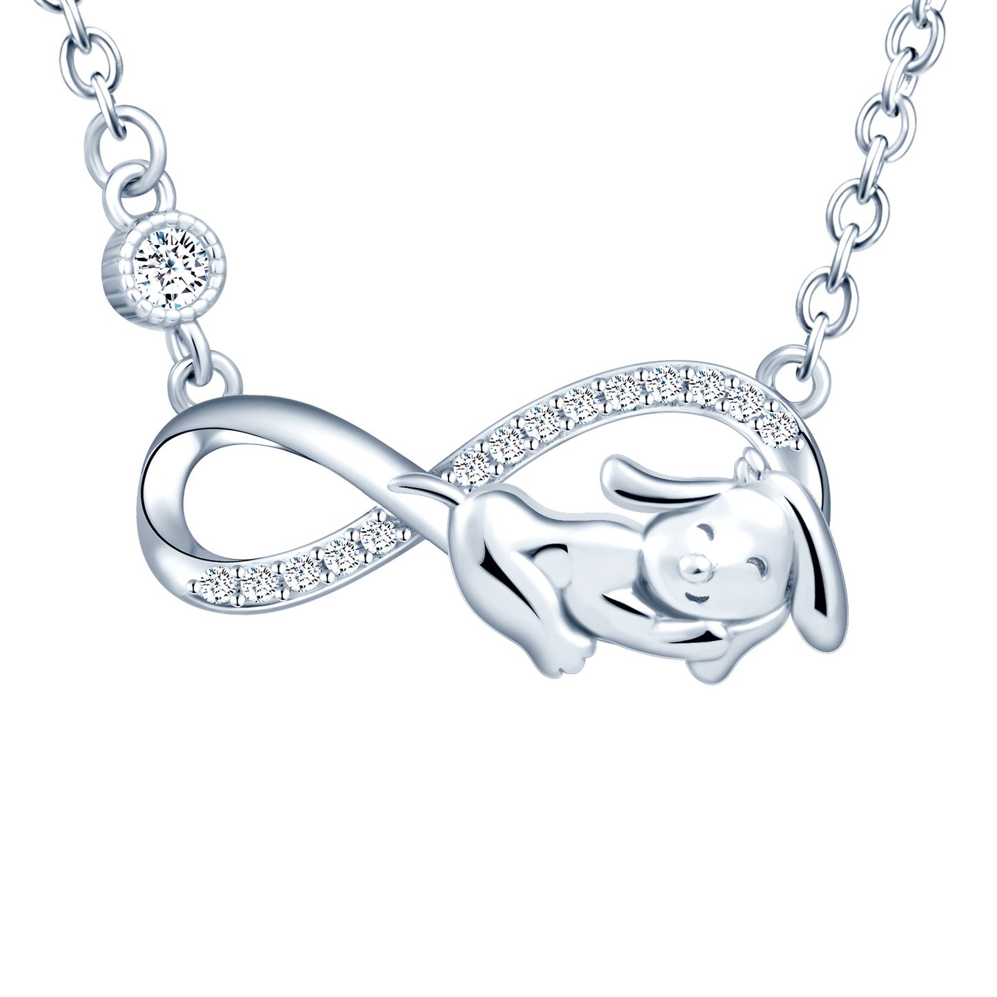 Infinity with Dog CZ Necklace
