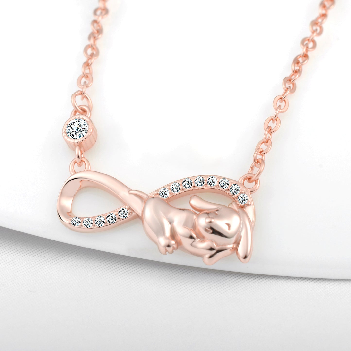 Infinity with Dog CZ Necklace
