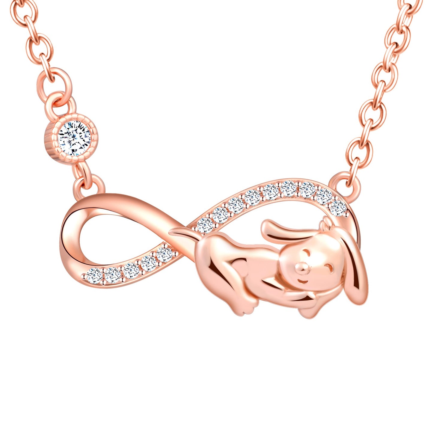 Infinity with Dog CZ Necklace