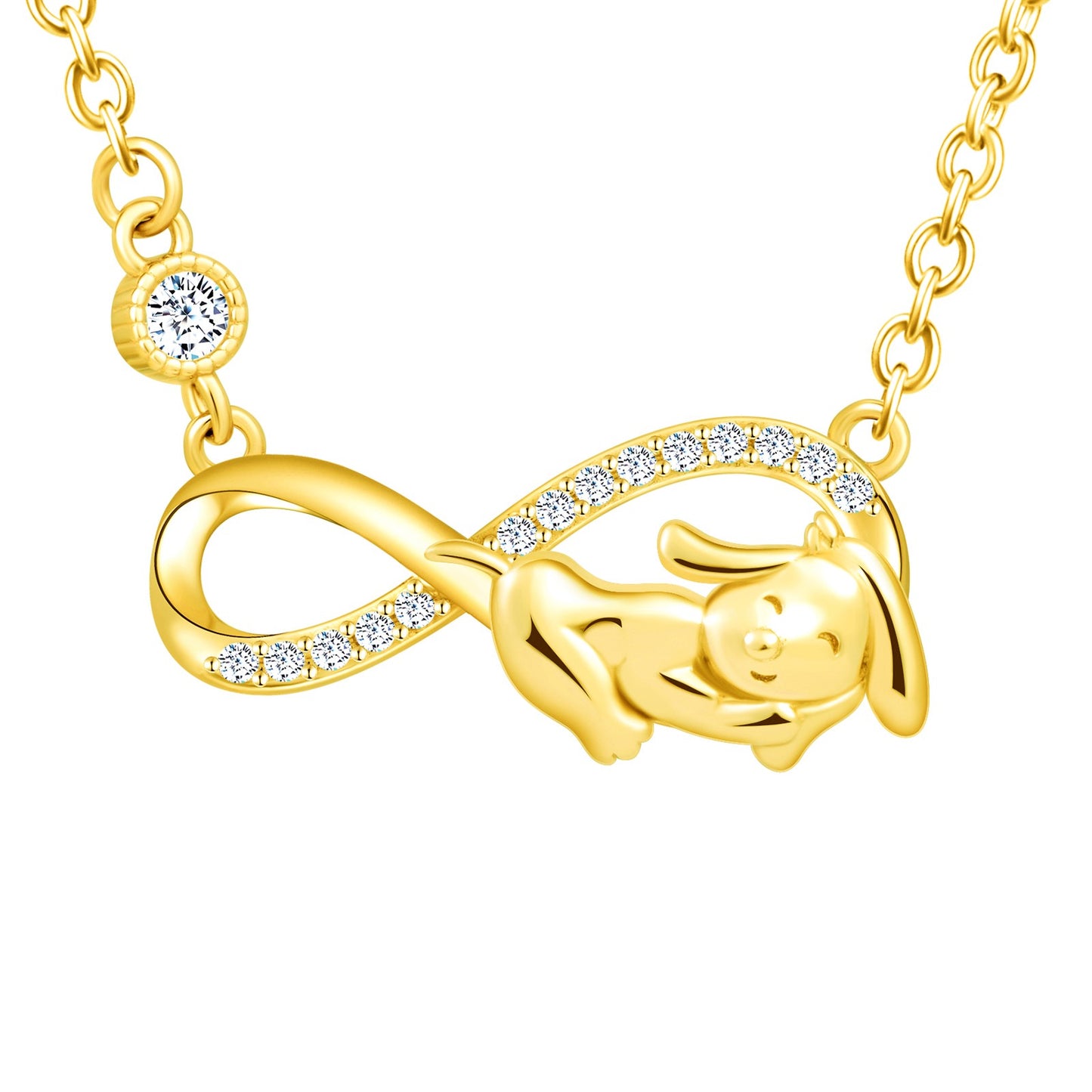 Infinity with Dog CZ Necklace