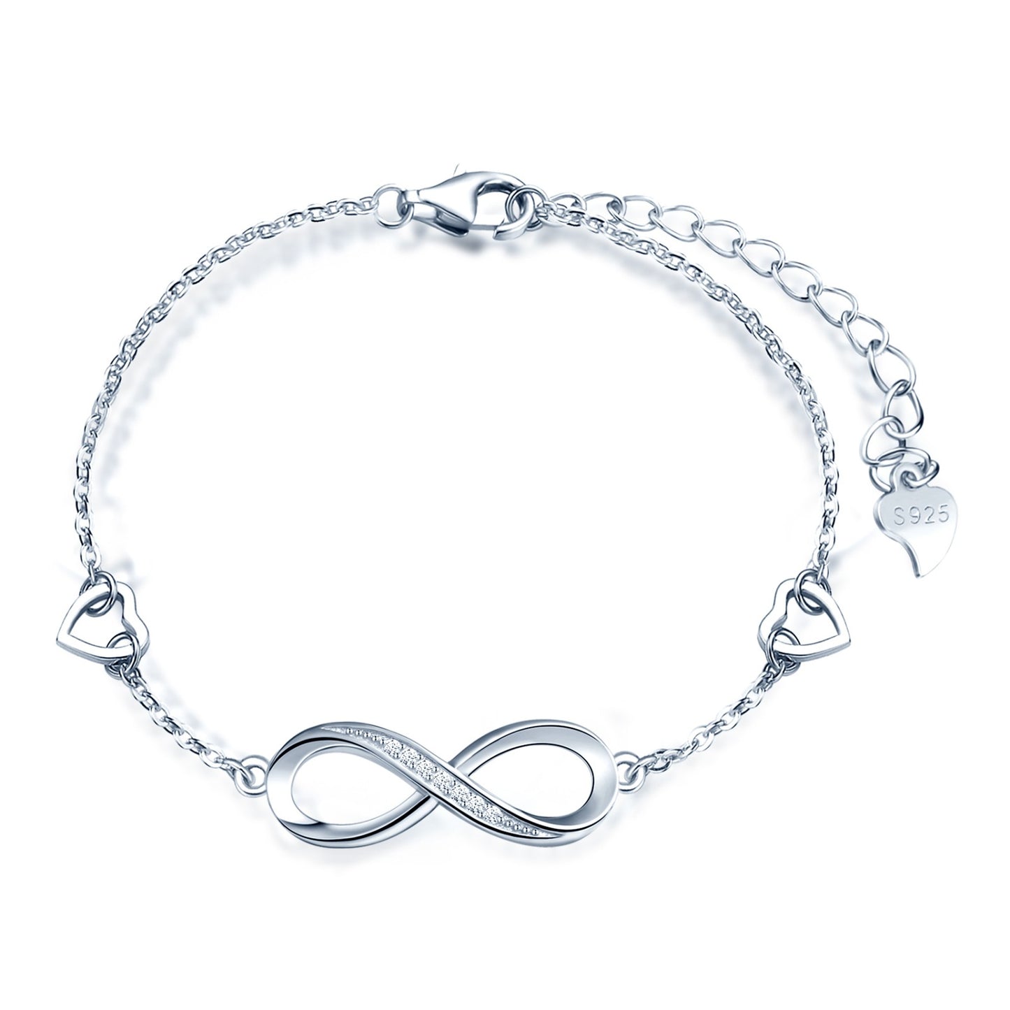 Infinity and Hearts Symbol CZ Bracelet