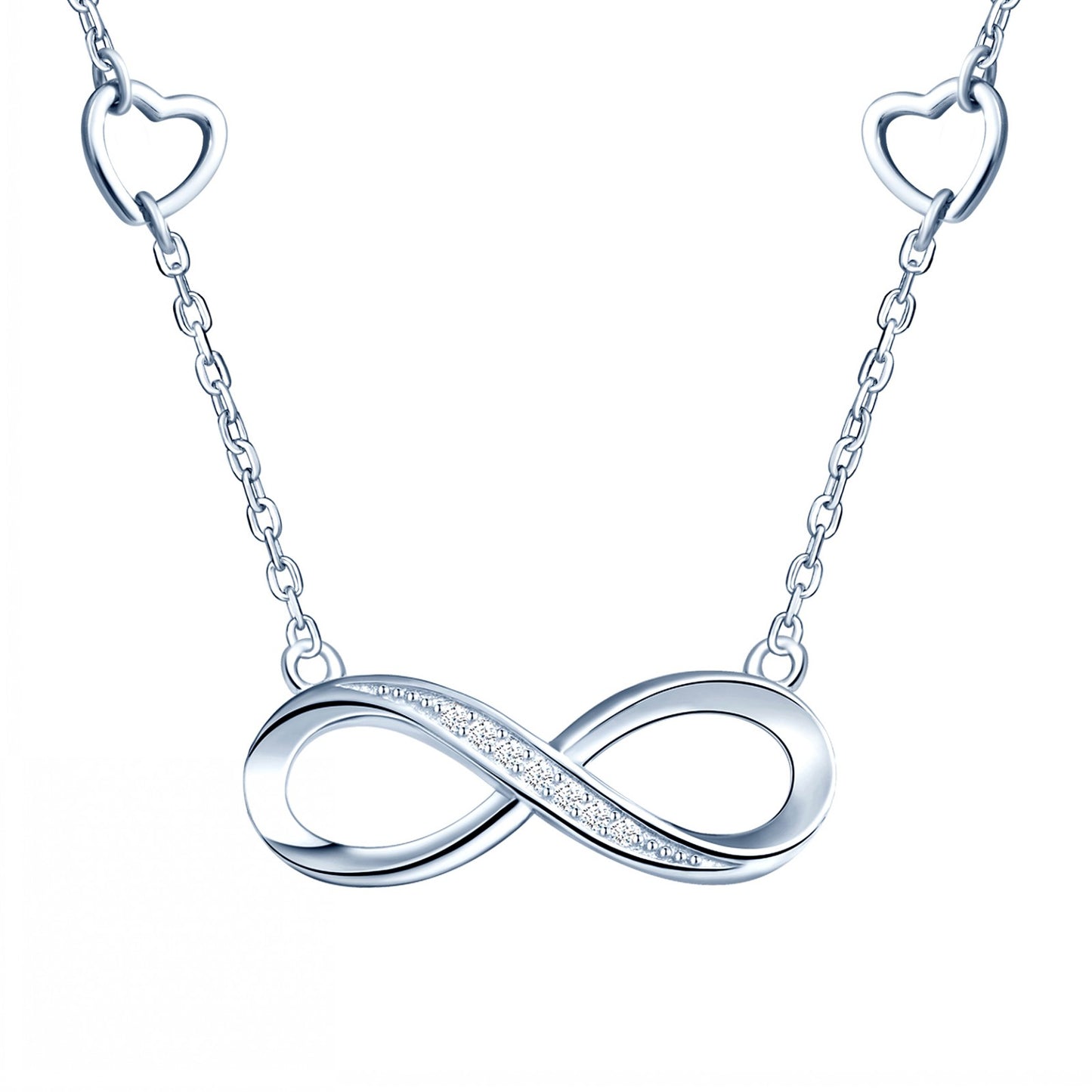 Infinity with Hearts CZ Necklace