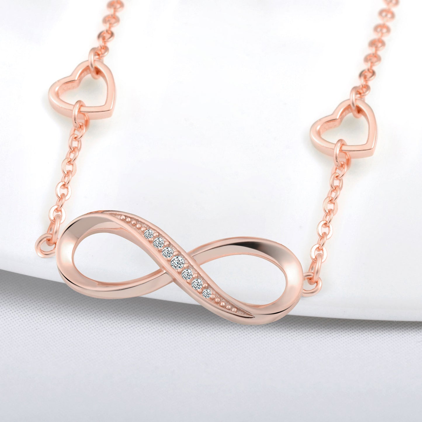 Infinity and Hearts Symbol CZ Bracelet