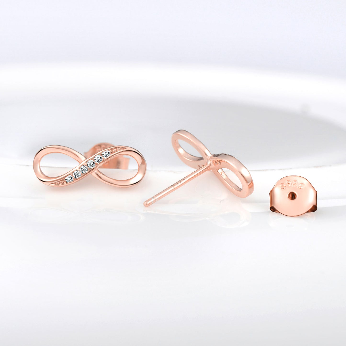 Infinity CZ Stud Earrings