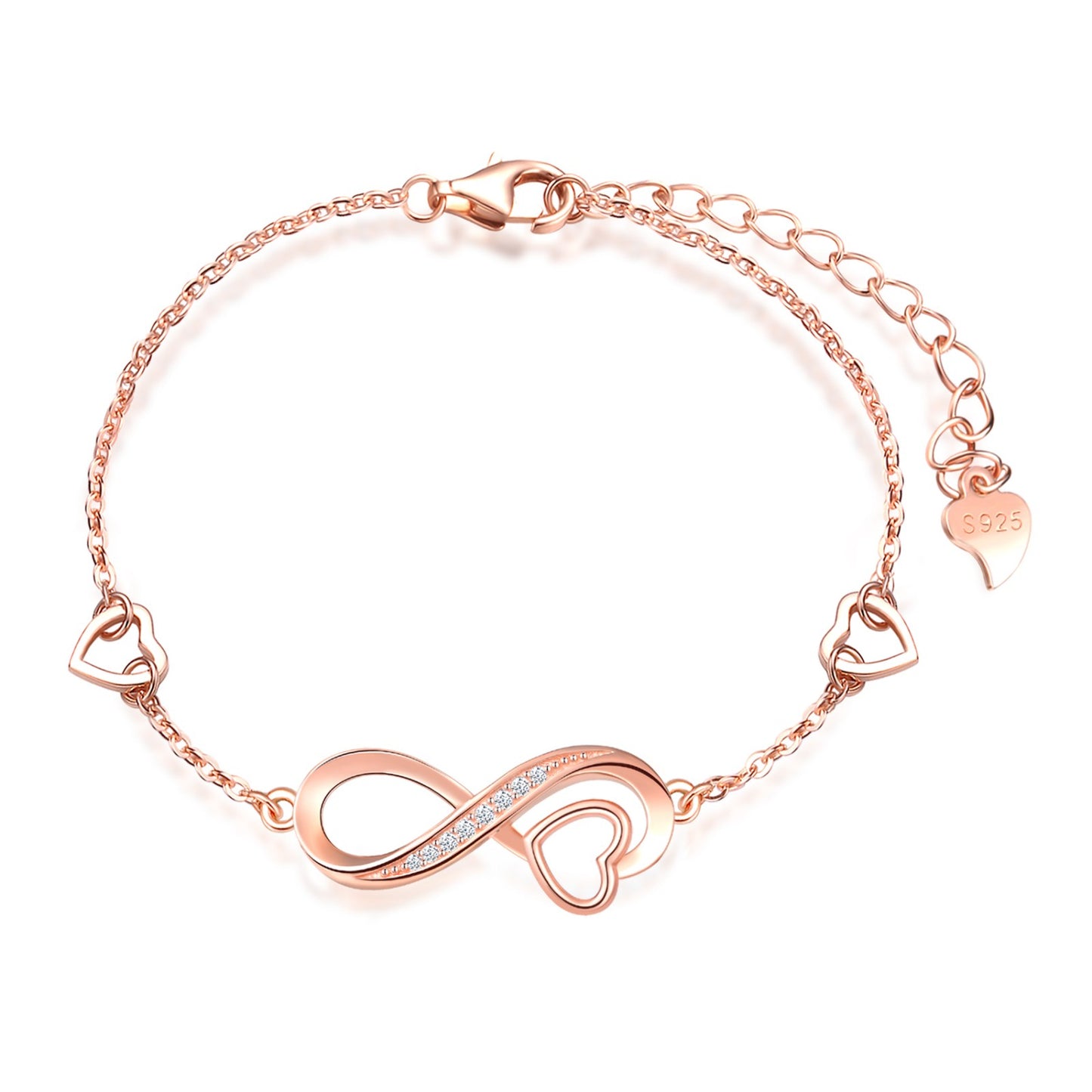 Heart in Infinity Symbol CZ Bracelet
