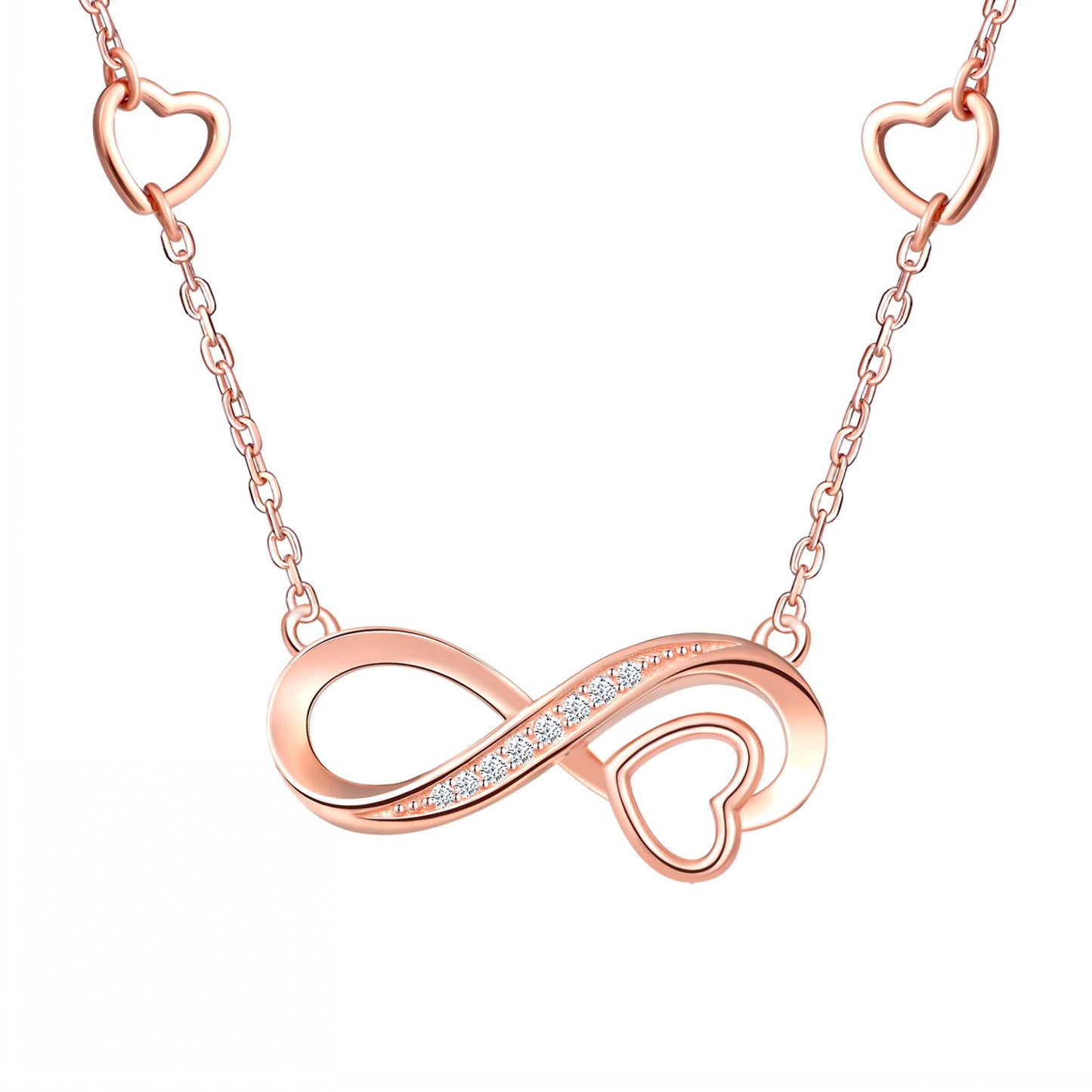Infinity & Heart CZ Necklace