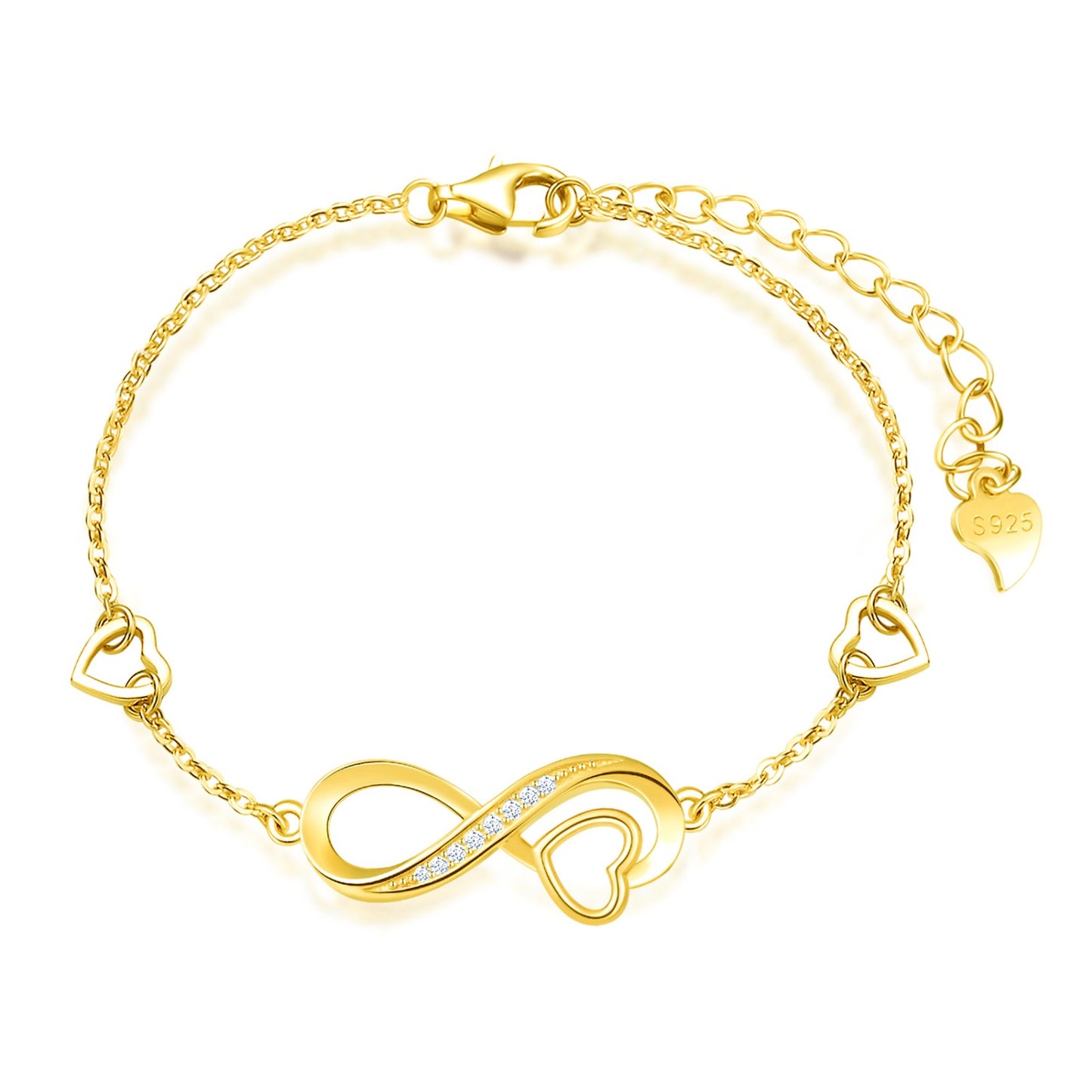Heart in Infinity Symbol CZ Bracelet
