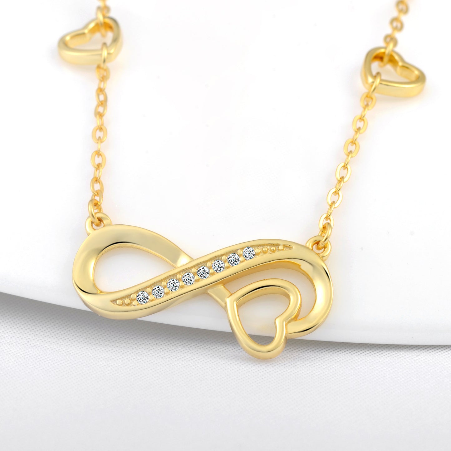Infinity & Heart CZ Necklace