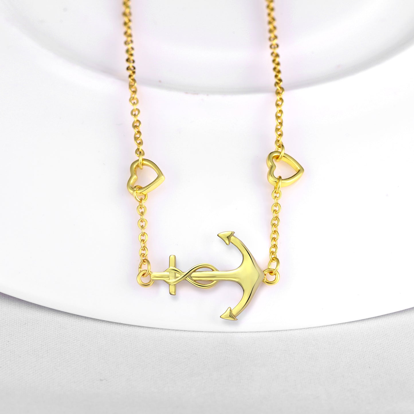 Infinity Anchor with Hearts Symbol Bracelet