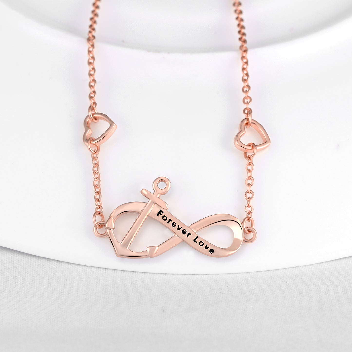 Forever Love Infinity with Anchor & Hearts Symbol Bracelet