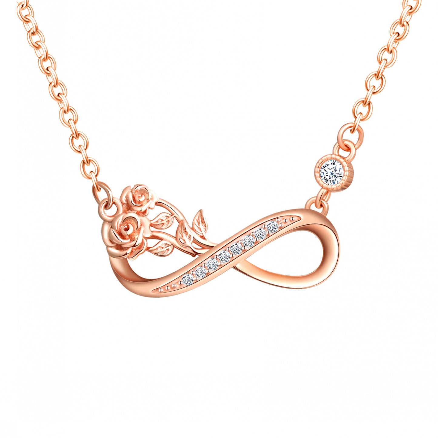 Infinity Roses CZ Necklace