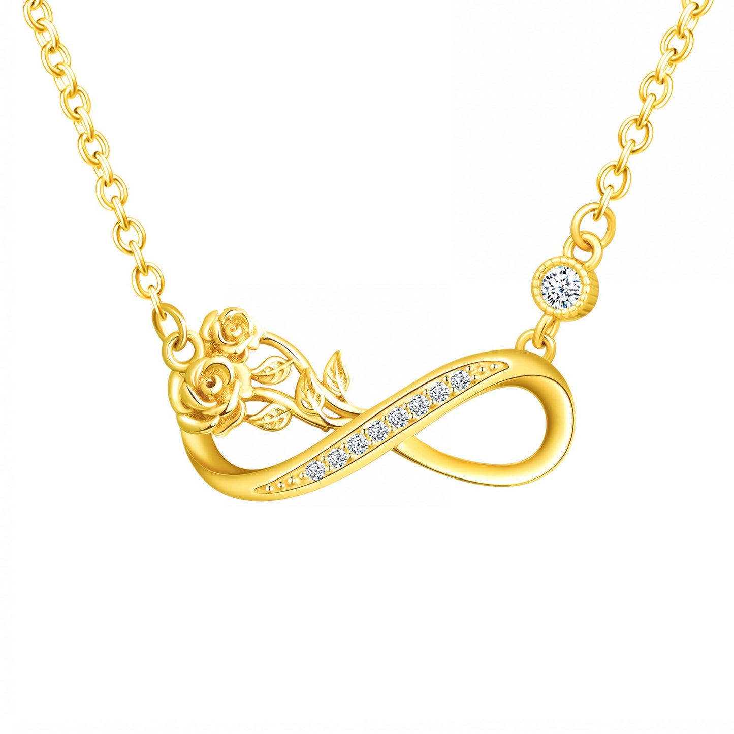 Infinity Roses CZ Necklace