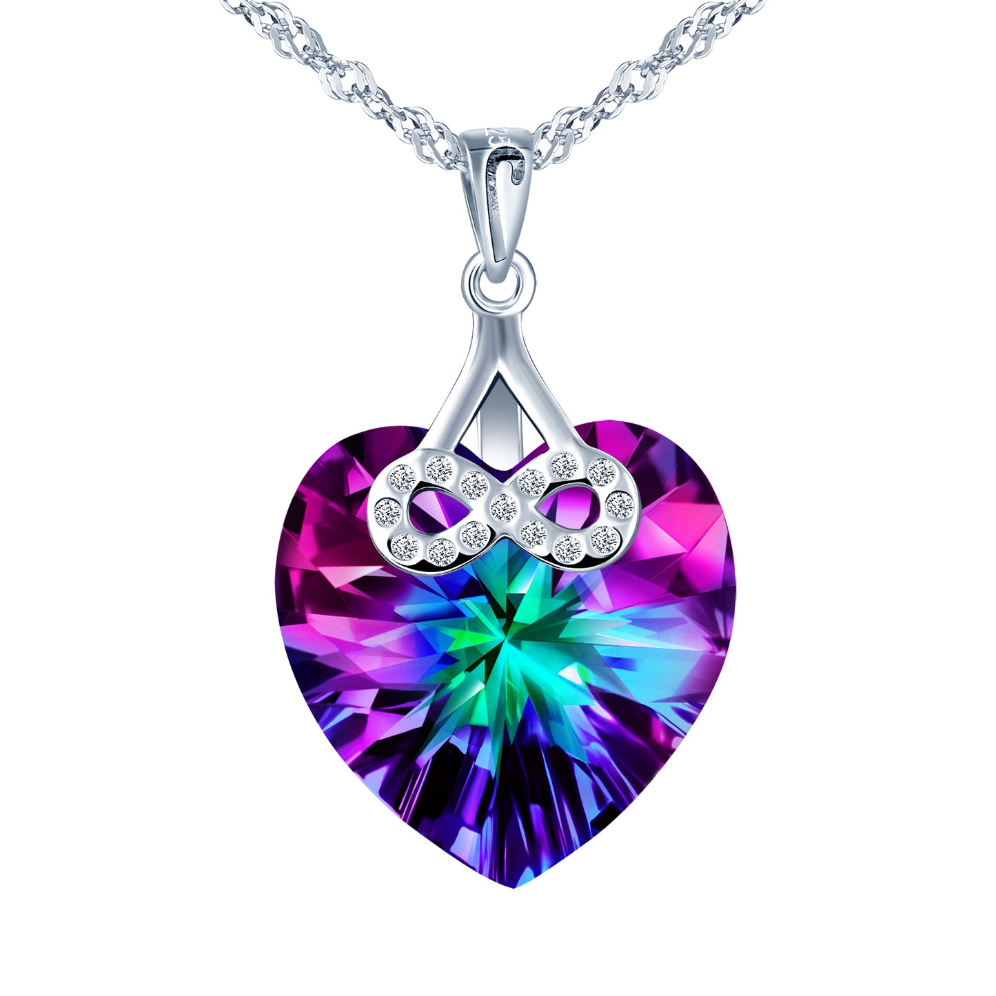 Zircon Crystal Heart Necklace