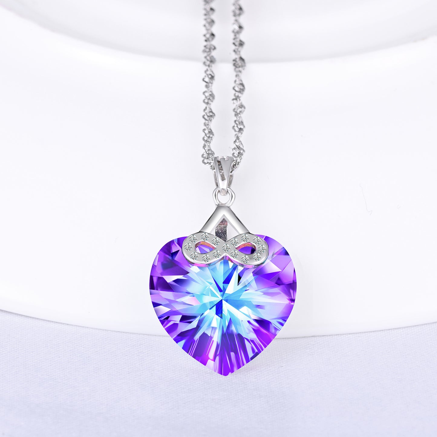 Zircon Crystal Heart Necklace