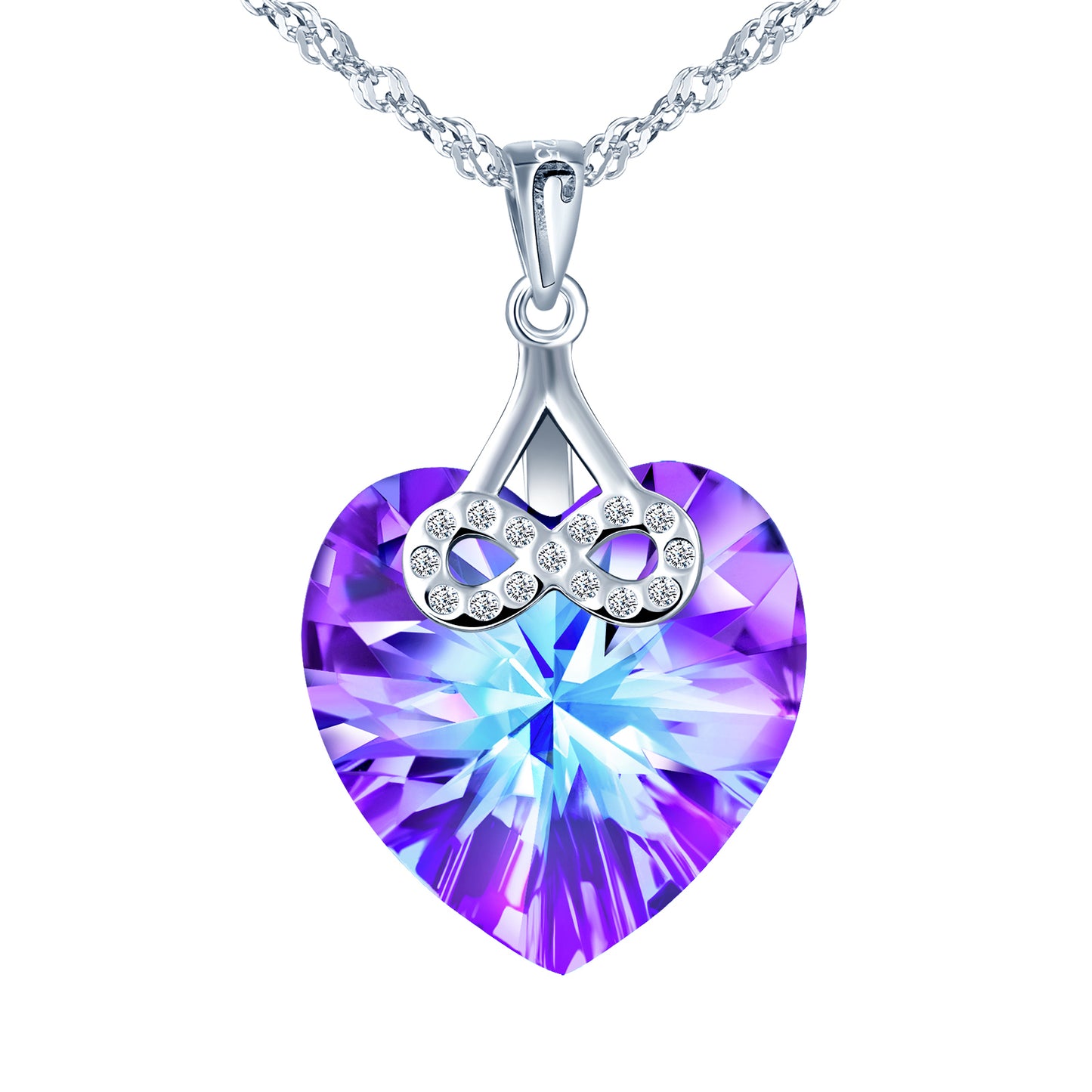 Zircon Crystal Heart Necklace