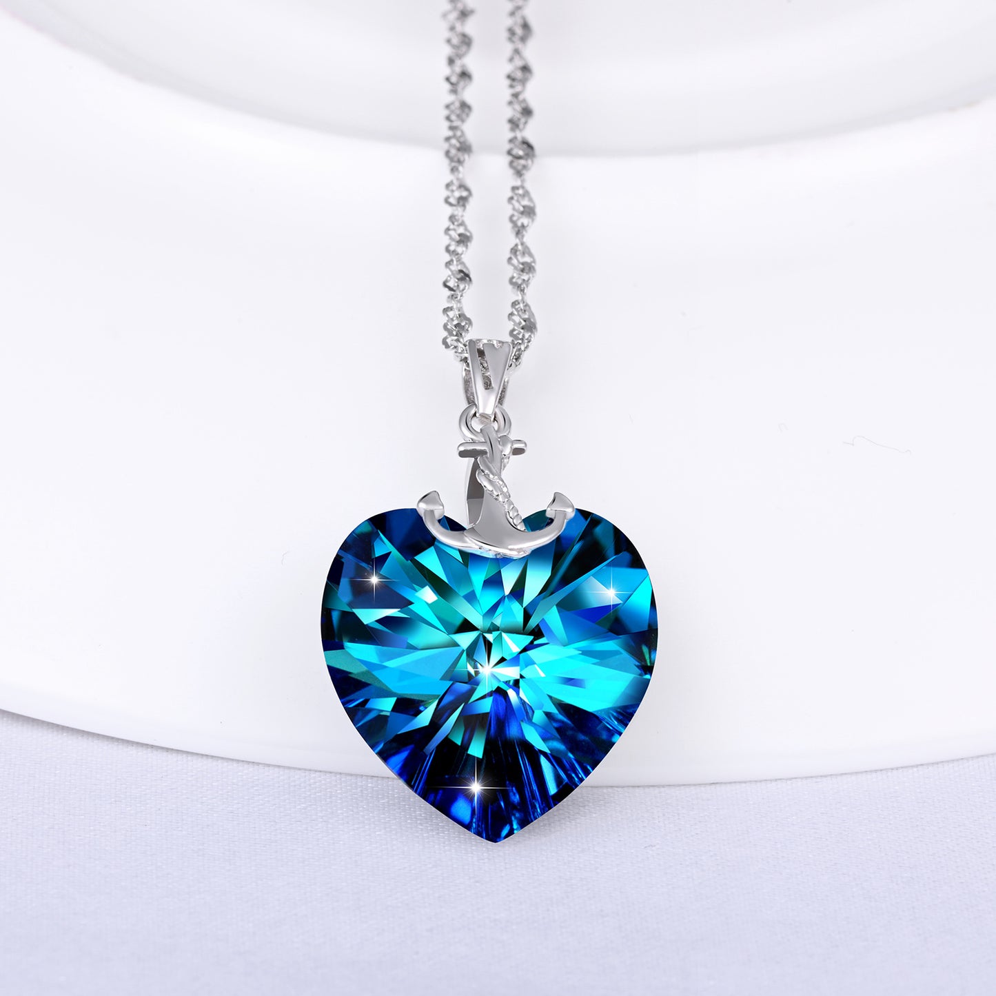 Heart Crystal with Anchor Necklace(Free Shipping For Today)