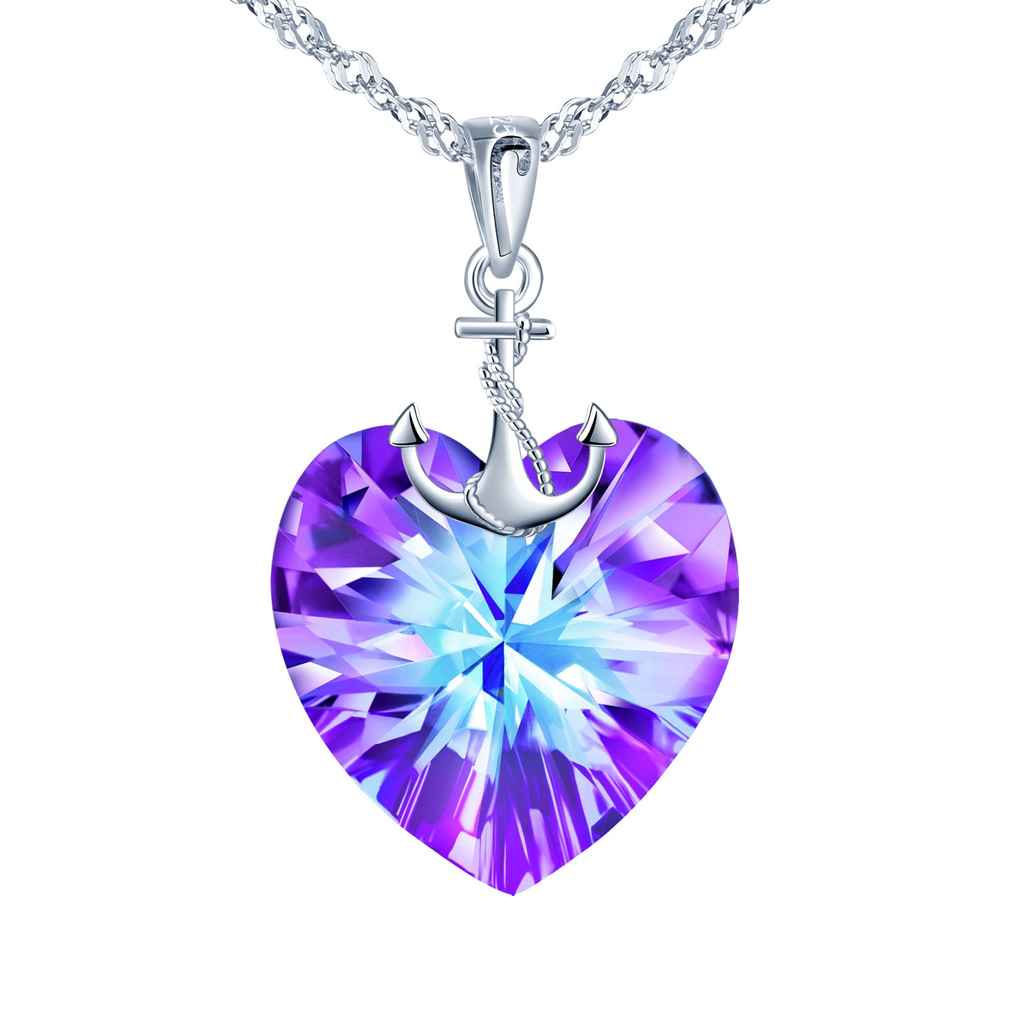 Heart Crystal with Anchor Necklace(Free Shipping For Today)