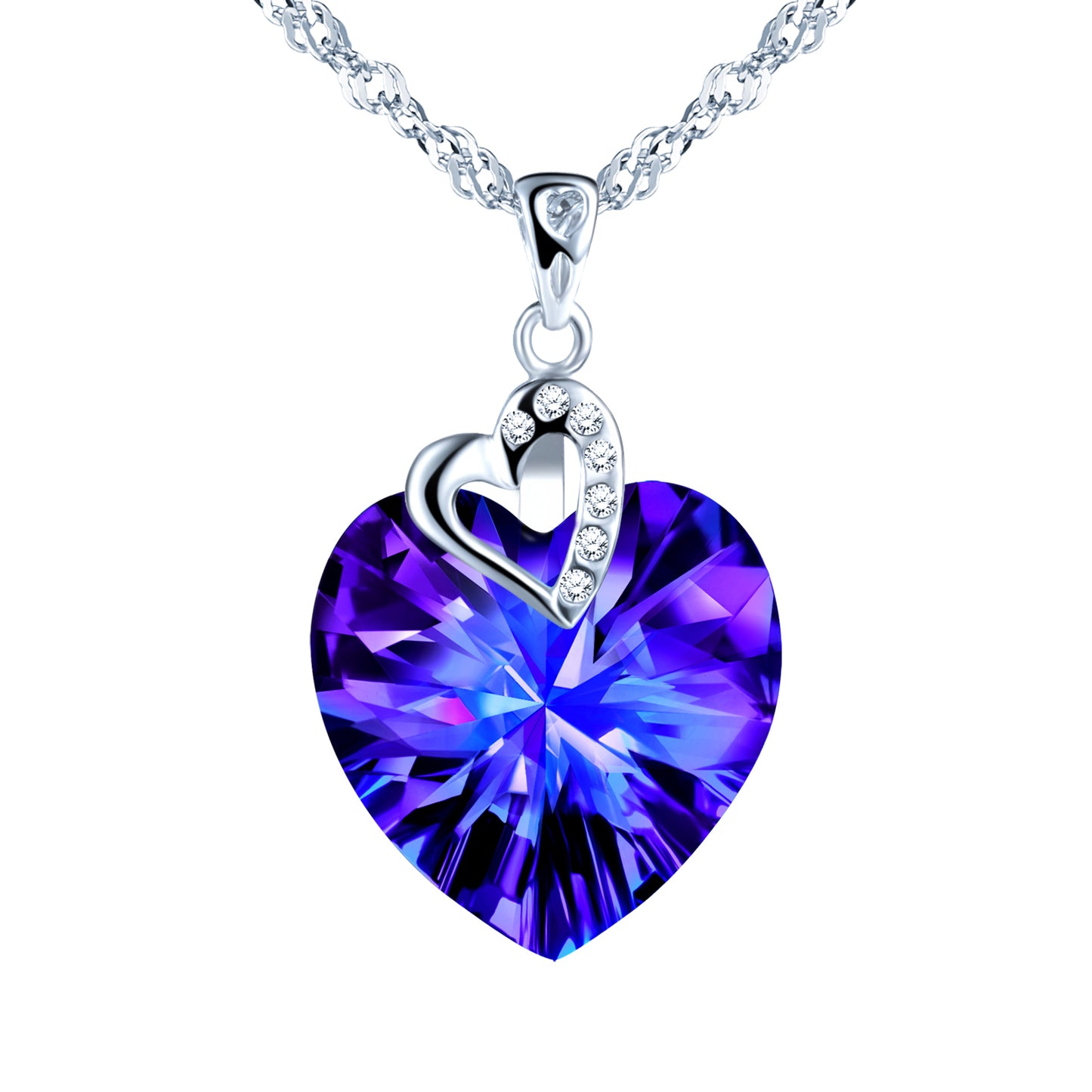 Infinionly Zircon Crystal Heart Necklace