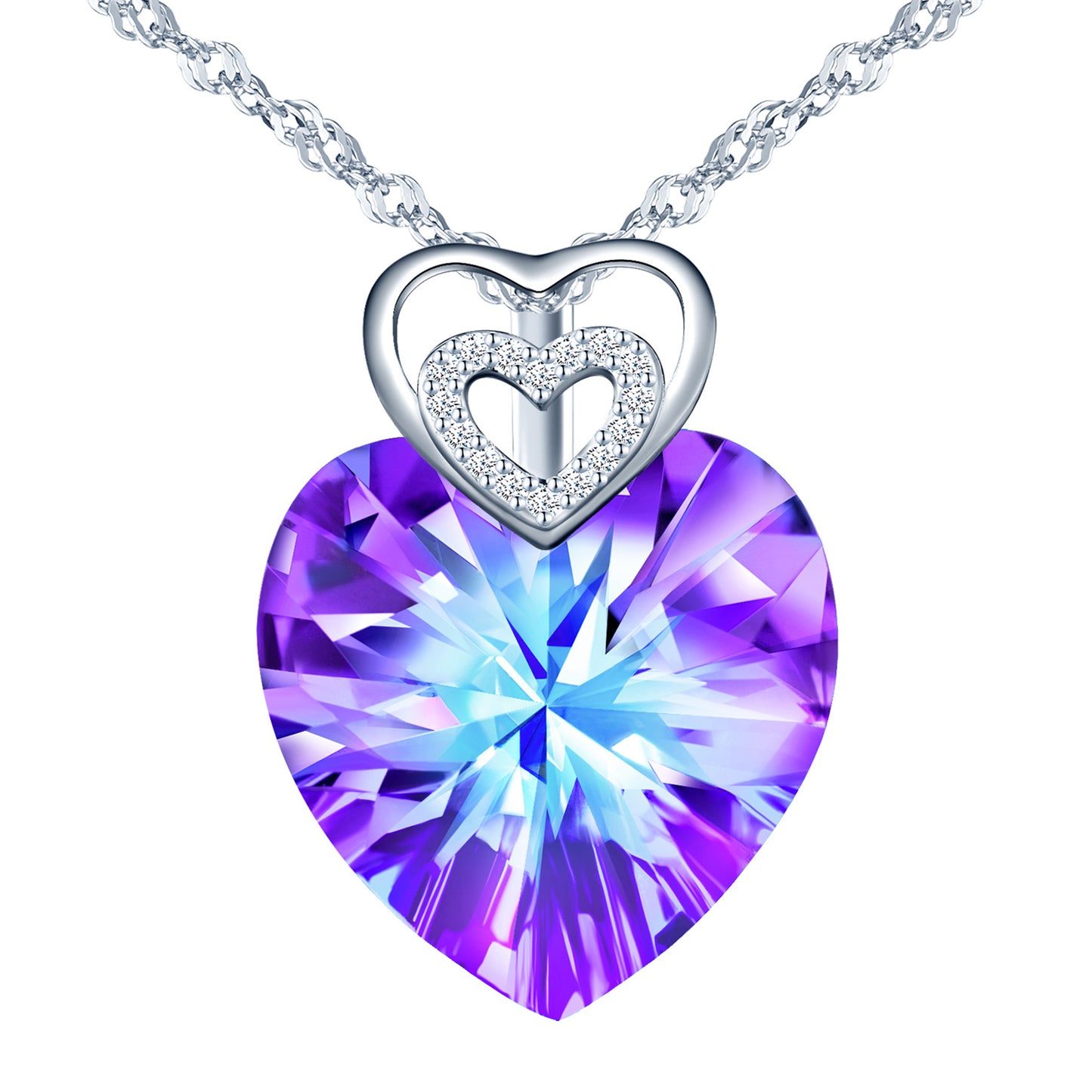 Heart Crystal Zircon Necklace
