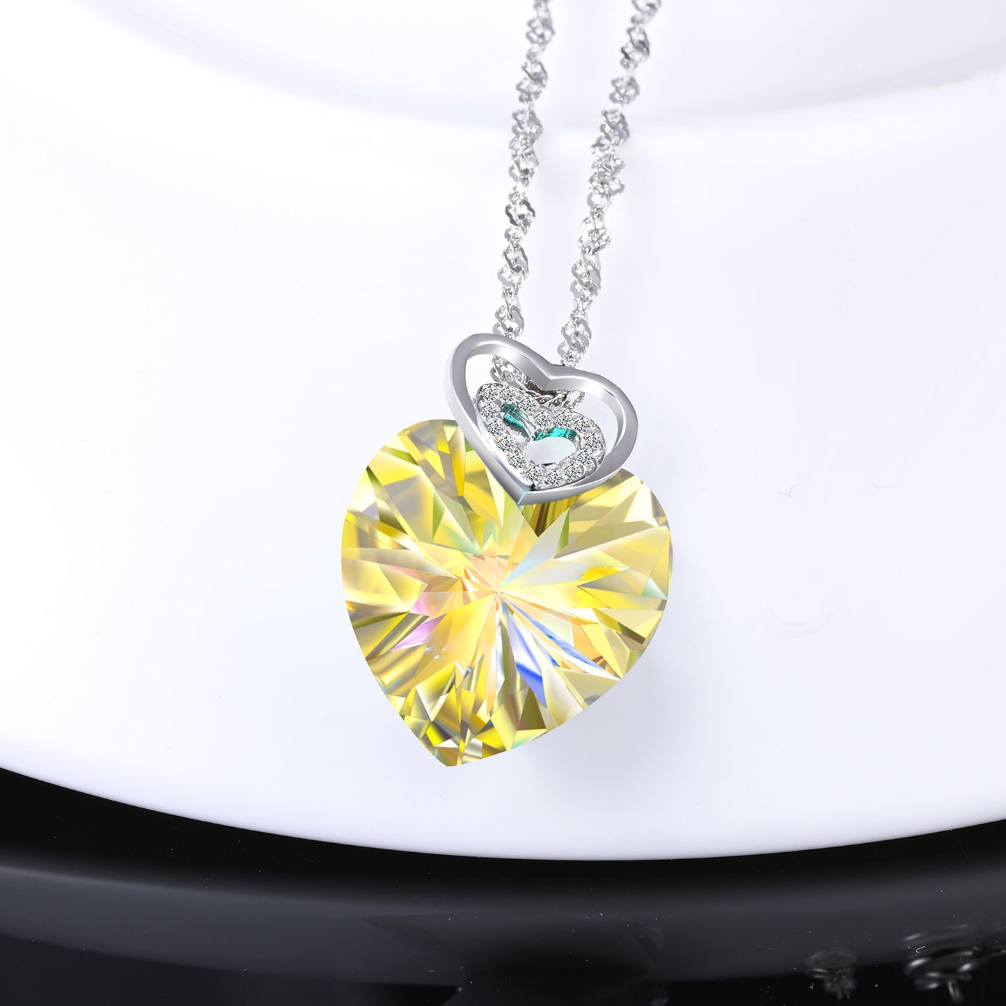 Heart Crystal Zircon Necklace