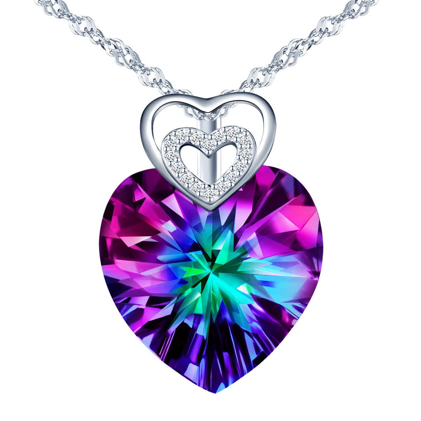 Heart Crystal Zircon Necklace