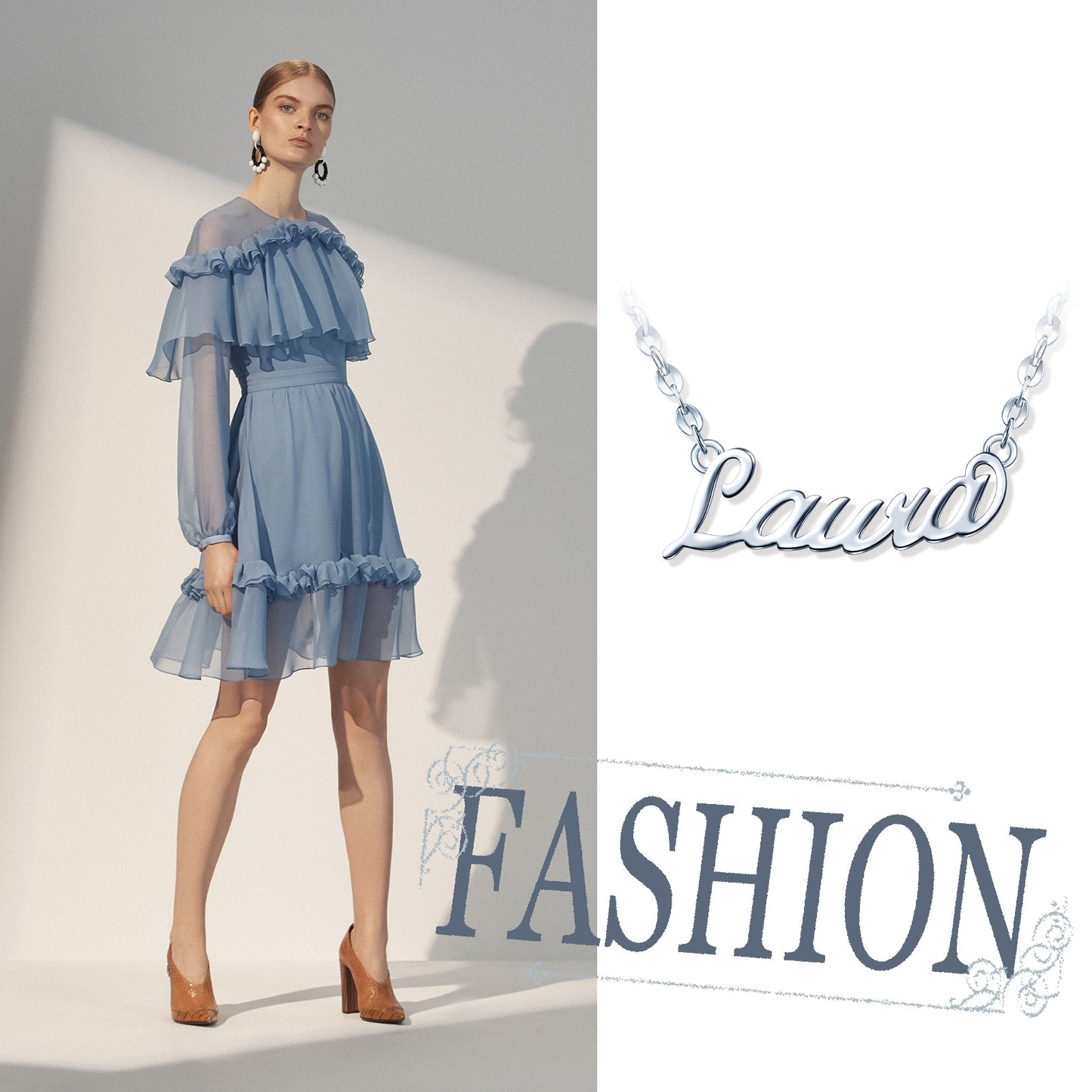 Infinionly Sterling Silver Personalized Name Necklace
