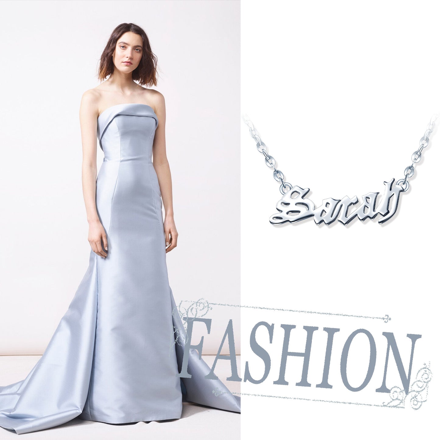 Infinionly Sterling Silver Customized Initial Name Necklace