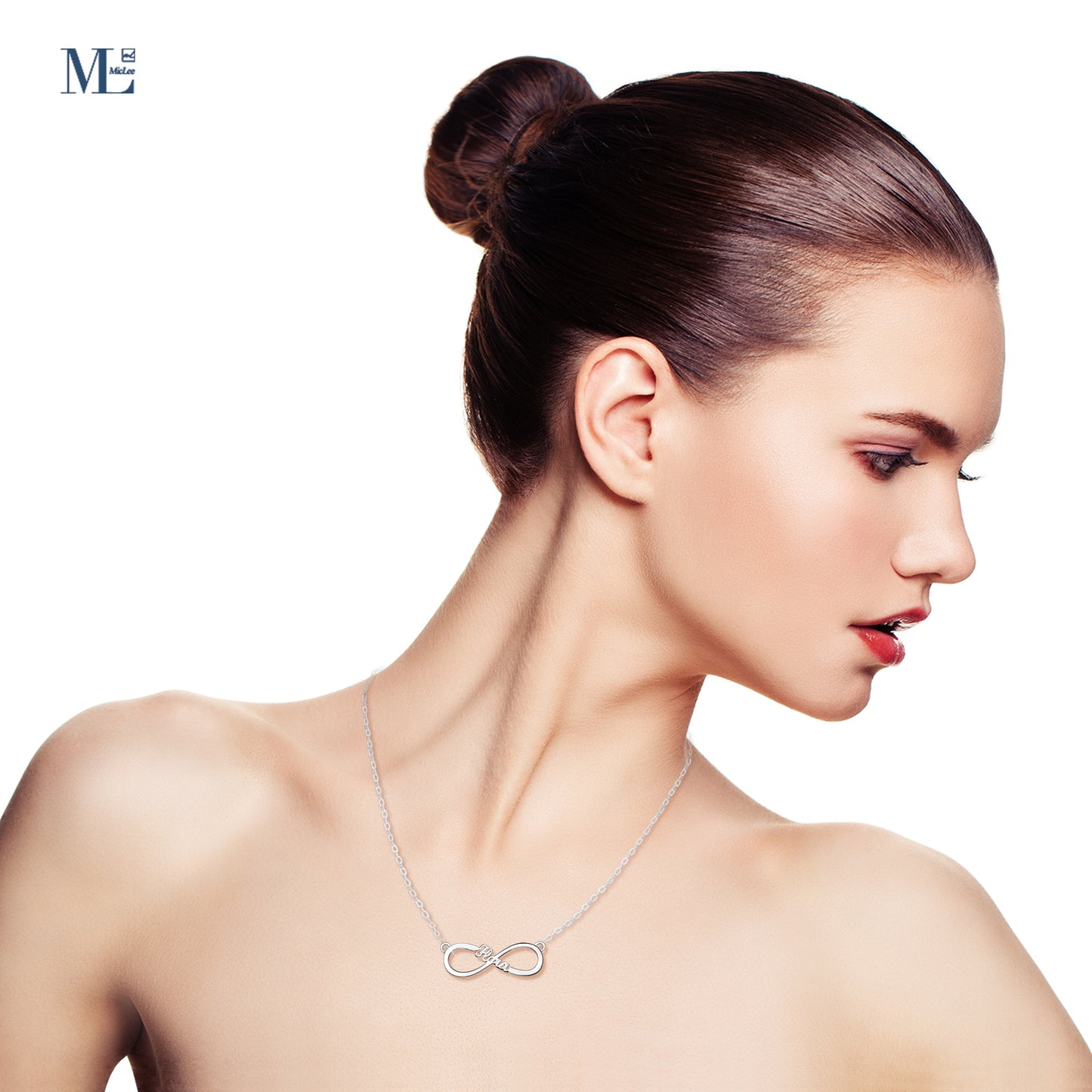 Infinionly Sterling Silver Classical Style Personalized Name Necklace