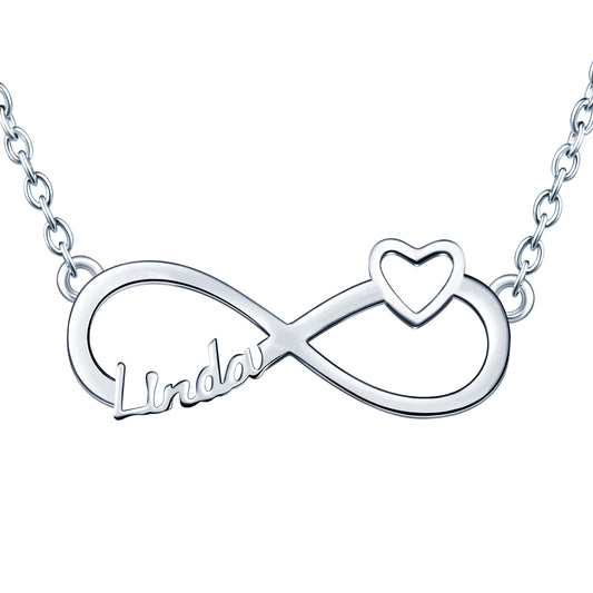 Infinionly Sterling Silver Classical Style With Little Heart Personalized Name Necklace