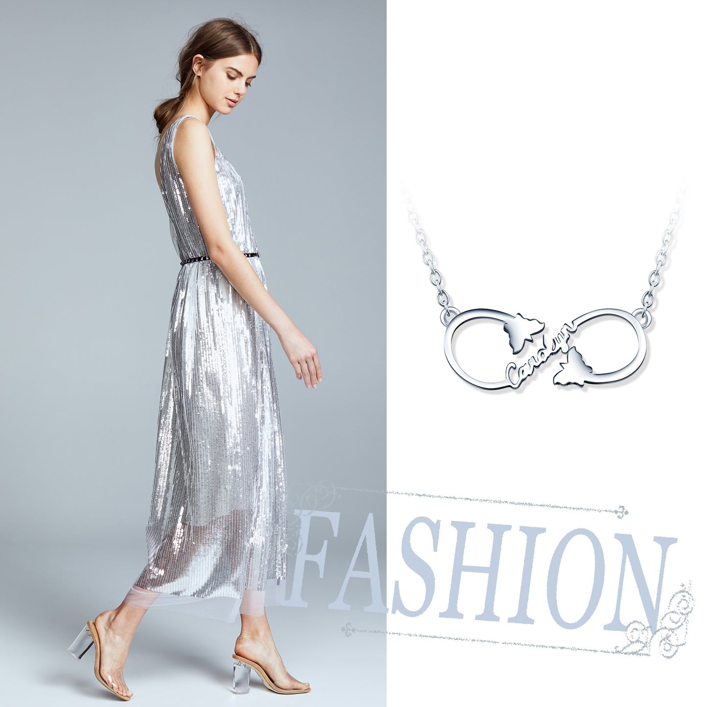 Infinionly Sterling Silver Classical Style With Little Two Butterflies Personalized Name Necklace