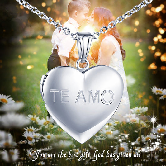 Infinionly Fashion TO MAO Heart Photo Locket Necklace