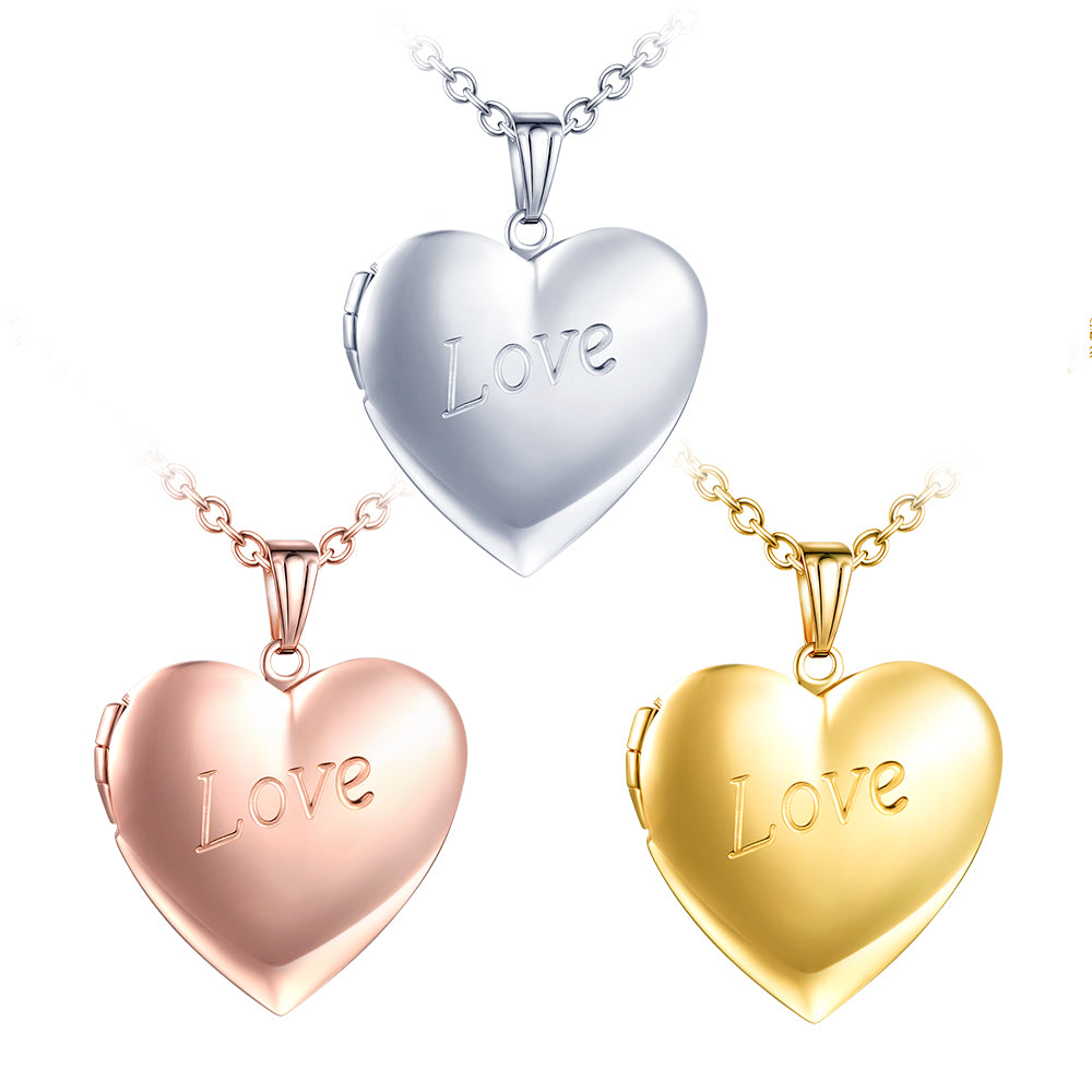 Infinionly Fashion LOVE Heart Photo Locket Necklace