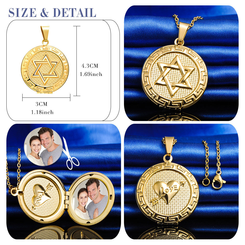 Infinionly Star Photo Locket Necklace