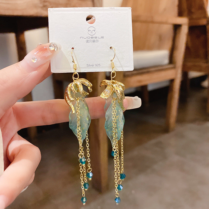 Crystal Tassel Earrings With Irregular Earrings