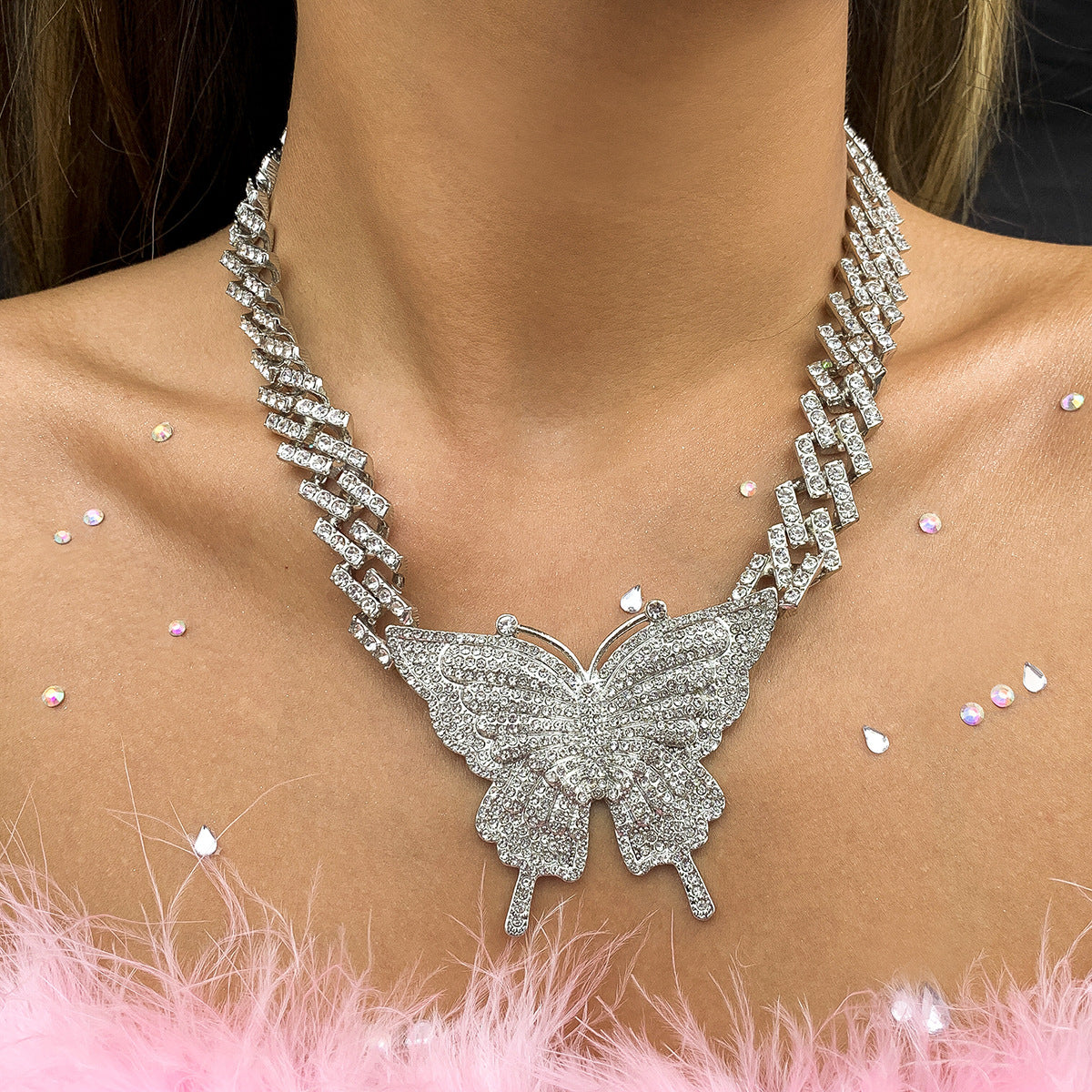 Vintage Big Butterfly Necklace
