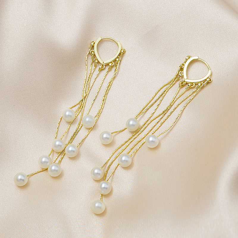 Infinionly Temperament Love Bead Tassel Earrings