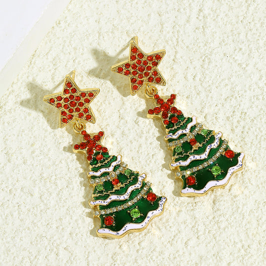 Infinionly Christmas Star Diamond Earrings