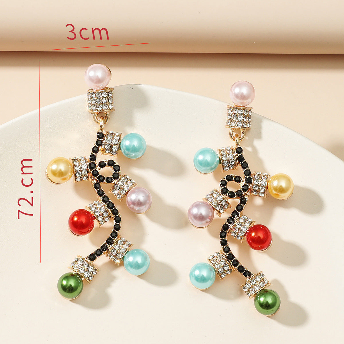 Infinionly Christmas Earrings With Colored Diamonds and Lights