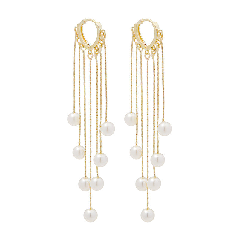 Infinionly Temperament Love Bead Tassel Earrings