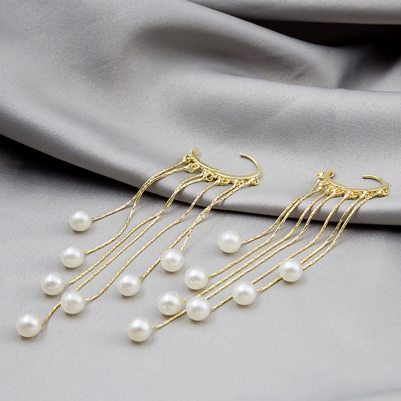 Infinionly Temperament Love Bead Tassel Earrings
