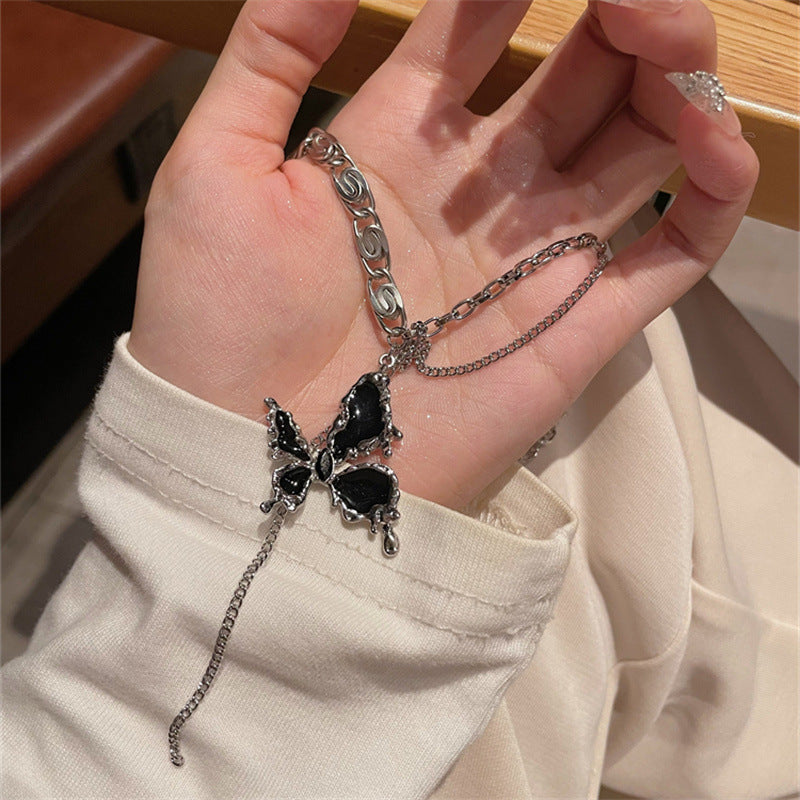 Infinionly Butterfly Fringe Necklace