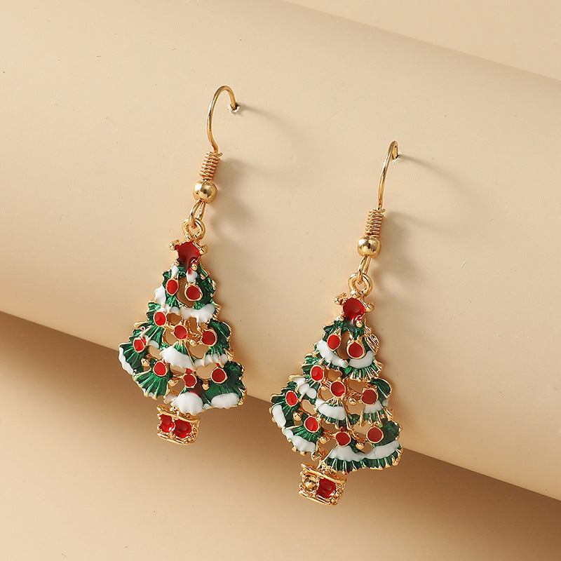 Infinionly Christmas Tree Pendant Earrings