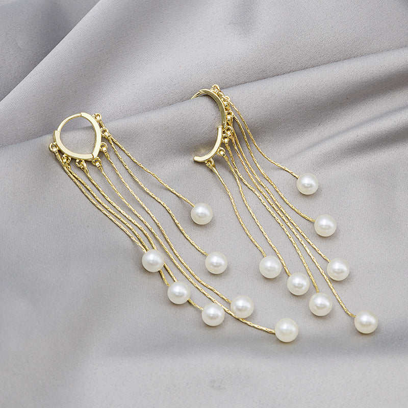 Infinionly Temperament Love Bead Tassel Earrings